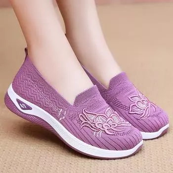 Shoes women s summer new cloth shoes mesh breathable not stuffy feet mother shoes soft sole comfortable casual shoes women 36