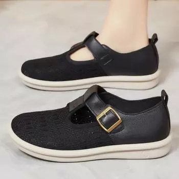 Shoes women s summer new women s shoes middle-aged and elderly mother shoes polyurethane soft sole not tired feet single shoes 36