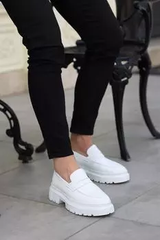 Shoetyle — белые кожаные мужские повседневные туфли без шнурков 101-9069