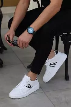 Shoetyle — Белые кожаные мужские повседневные туфли на шнуровке 101-1100