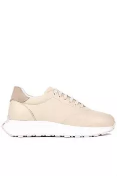 Shoetyle — бежевые кожаные мужские повседневные туфли на шнуровке 250-2518