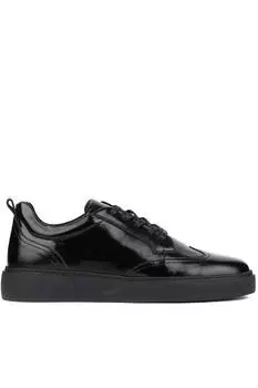 Shoetyle — Черные мужские повседневные туфли из лакированной кожи на шнуровке 250-1125