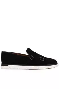 Shoetyle — Черные мужские повседневные туфли из замши с пряжкой 250-2750-1