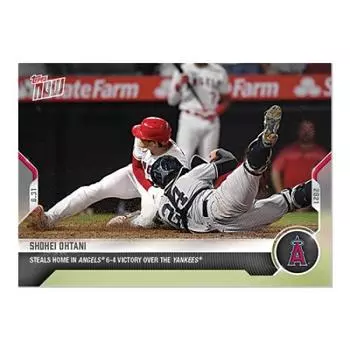 Shohei Ohtani 2 stolen bases including his first home steal Commemorative card Goods Steals home in angels 2021 MLB TOPPS NOW Shohei Ohtani #739