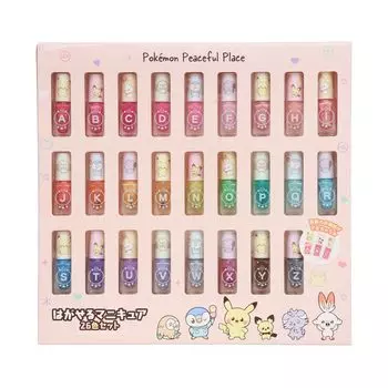 shoibdo Shobido Pokemon Pokemon Piece Removable Nail 26 Color Set with Alphabet Pokemon Peelable Nail Pokemon