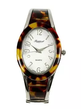 Shoji Wristwatch Rapole Oval Bangle Watch Silver Wide 188614 Brown [Takeuchi Co., Ltd.] Women s коричневый