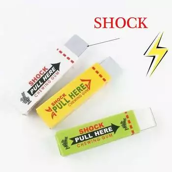 Шок электрическим током Шутка Жевательная резинка Потянуть за голову Шокирующая игрушка Подарок Гаджет Шутка Трюк Кляп Забавный 1PCS