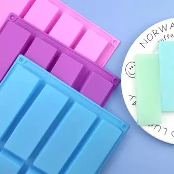 Шоколад 6/8 полости Прямоугольная силиконовая форма для мыла Форма для желе Бар Гранола Печенье Прямоугольная форма Аксессуары для мини-тортов 6 Cavity Rectangular Mold фиолетовый