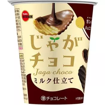 Шоколад Bourbon Jaga 37 гХарактеристикиХрустящие картофельные закуски, покрытые мягким молочным шоколадомХарактеристикиХрустящие картофельные закуски, покрытые мягким молочным шоколадом 1