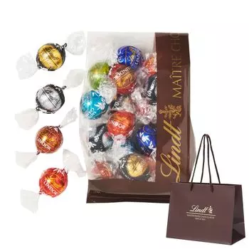 Шоколад Lindt Lindor 9 видов для взрослых 18 штук по отдельности брошюра сумка для переноски сумка для покупок S включена [Lindt Official] ассорти, богатый, завернутый,