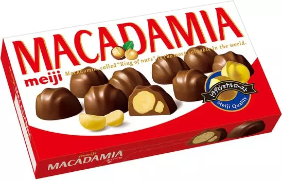Шоколад Meiji Macadamia 9 штук x 10 штук