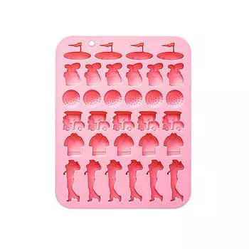 Шоколадная форма для гольф-мячей, 32 ячейки, спортивная силиконовая форма для конфет, формы для гольф-сумок, футболок, гольфистов, форма для кубиков льда