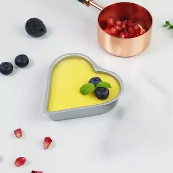 ШоколадНая форма Форма сердца Выпечка Портативный полезный пудинг Желе Торт Сковорода Кухонный инструмент серебряный