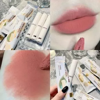 Шоколадная глазурь для губ Шелковистая матовая матовая Прочная водостойкая неразмазанная помада Легкая и антипригарная глазурь для губ 1#