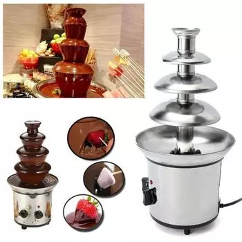 Шоколадный фонтан, автоматический переключатель плавления, чаша большой емкости, мощный мотор, 4-слойный миксер для шоколада, поставка для ежедневного использования