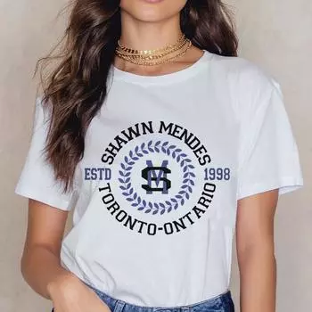 Шон Мендес забавные футболки с принтом женские Harajuku Ullzang модная футболка 90-х годов графический забавный принт S белый