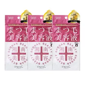Shonan Beauty Eyelash Serum Set of 3 Contains 12 types of natural ingredients 4mL Can be used for both eyelashes and eyebrows Mineral formula