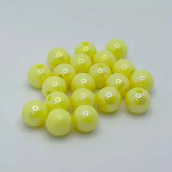 Shop Azalea Acrylic Beads Pastel Aurora 8mm 100 pieces (Yellow)