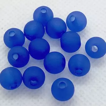 Shop Azalea Matte Acrylic Round Beads 8mm 100 beads Color Blue Frosted Glass Style Matte Craft Handicraft Supplies Accessory Parts (Shop Azalea) =