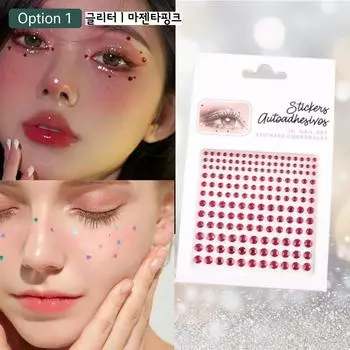 Shopper Crew Glitter Face Кубическая наклейка для лица Фестивальный макияж для вечеринки, 1 шт, 1) Блеск_Маджента-розовый