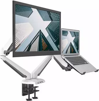 SHOPPINGALL время является любимым кронштейном монитора для ноутбука 2 дисплея двойной газ совместимый с 32 грузоподъемность 8 кг x зажим типа втулки VESA японский