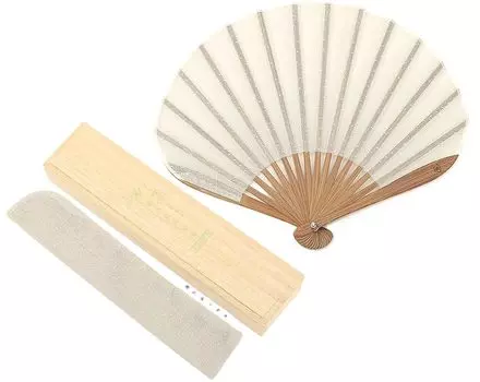 Shoroku Fluffy folding fan made of veil lace paulownia fan bag Lace Day gift [Nishikawa Shoten] material, Sensu, white, box, included, Sensu, Mother s белый