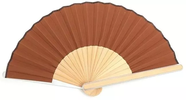 Shoroku Summer Fan with Paper Box Bamboo Aluminum Present Gift Fashion Fan Craft [Nishikawa Shoten] A-flat Women s (Brown) коричневый
