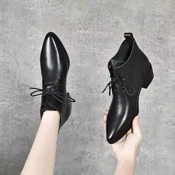 Короткие сапоги Кожаные сапоги Ботильоны 35 чёрный