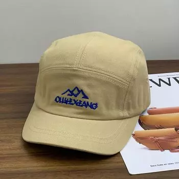 Short brim baseball cap casual autumn and winter cap men and women retro versatile American small brim hat street embroidery tide M56-58cm хаки