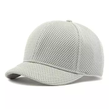 Short Brim Hat Men s Summer Sunscreen Hat Sunshade Cap Full Mesh Breathable Baseball Cap светло-серый