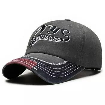 Short Brim Men s Hat Brand Knight Fashion Retro Distressed English Short Brim Soft Top Hip Hop Duck Tongue Patch Ripped Female Grey Adjustable