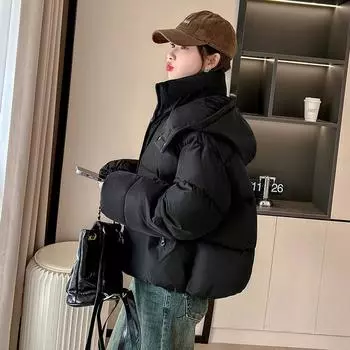 Short Down Cotton Clothes Women s 2025 New Winter Small Cotton-padded Clothes Fashionable Foreign Versatile Bread Clothes Jacket M