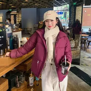 Short Jacket Women s Winter Small Ins Hong Kong Style Thick Bread Coat Cotton Coat Women M