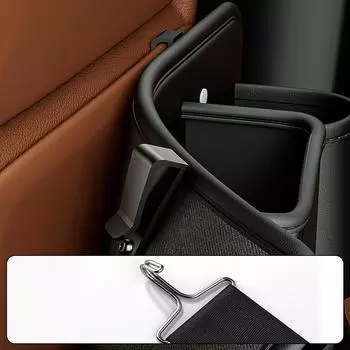 Short PU Leather Auto Backseat Protector Car Seat Back Anti Kick Pad With Cup Holder Tissue Bag Trash Can Bin Garbage чёрный