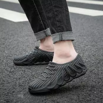 Short rain shoes men s adult new rain boots, light and wear-resistant rubber shoes, kitchen non-slip low-top waterproof shoes 36 чёрный