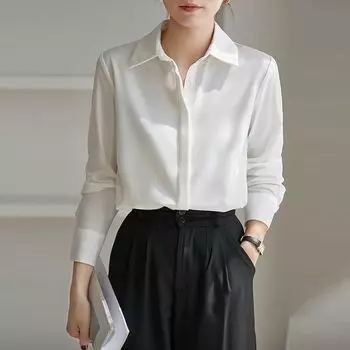 Short Sleeve Chiffon White Shirt Women s Summer 2025 New Arrival Summer Formal Wear Professional Shoulder Interview White Shirt Autumn White. XL