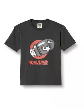 Short Sleeve Retro Killer Print Goods Kids 22823716 Charcoal 2 130 [Super Mario] T-shirt