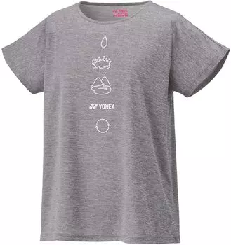 Футболка с коротким рукавом Сухая серая S [YONEX] Женская футболка (010)