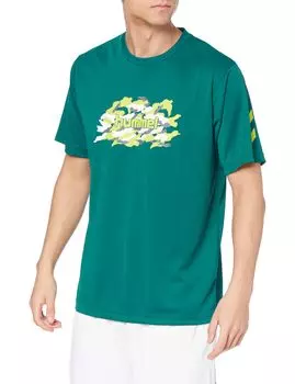 Short Sleeve Shirt Printed Shirt Teal Green S [Hummel] (502)