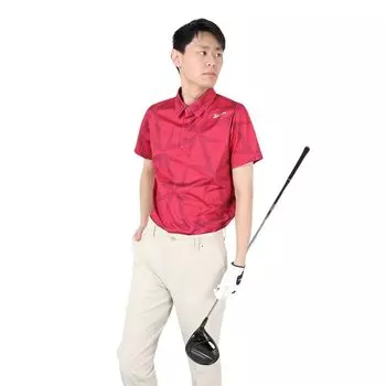 Short sleeve shirt with professional Hideki Windmill print MOTION 3D SUNSCREEN Cooling effect Heat shielding Sweat absorption UV CUT UPF15 Golf