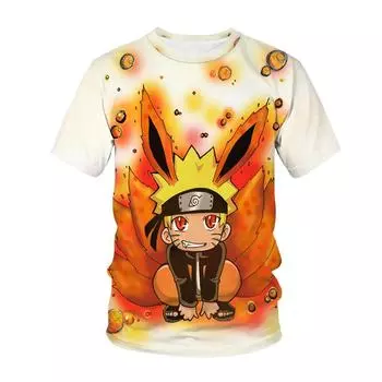 Short Sleeve T Shirt Naruto Japanese Cartoon Fashion Casual Children Men Clothing 3D Printed Short Sleeve Top Clothing 4597 S
