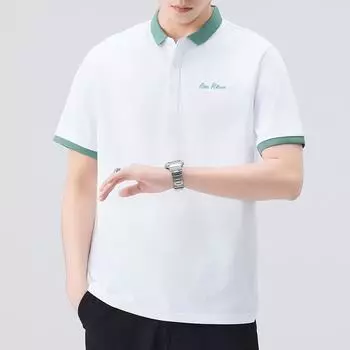 Short Sleeved T-shirt for Men In Summer, Men s Lapel Casual Polo Shirt, Solid Color Embroidered T-shirt, Thin Design XXXXL белый