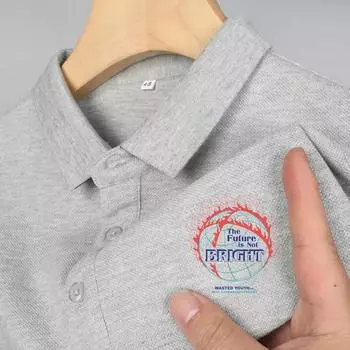 Short-Sleeved T-shirt Men s Summer Fashion New Trendy Brand Lapel Workwear Tops Casual All-Match Polo Shirt M