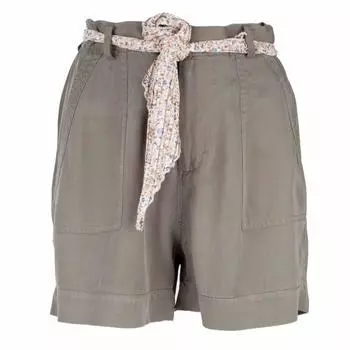 Струящиеся шорты с поясом-шарфом с цветочным принтом Женская DEELUXE 74 34 коричневый