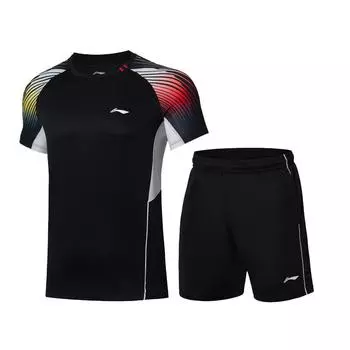 Шорты для бадминтона Li Ning серии Quick-Dry Cool Breathable для соревнований по спортивным видам спорта с коротким рукавом, прямые, с пятиточечной эластичной талией AATT031-0 XS