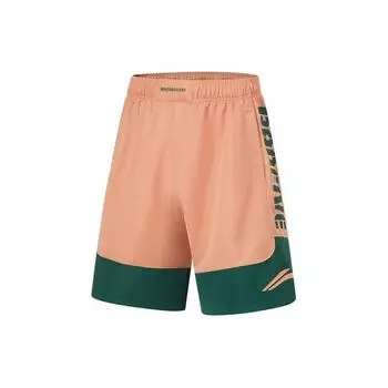 Шорты для баскетбола Li Ning Badfive Color Block Quick Dry Breathable Mid Length, мужские шорты Sunset-Orange Spruce-Green AAPT067-3 S