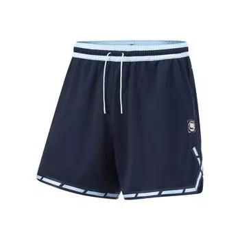 Шорты для баскетбола Li Ning Badfive с цветными буквами и средней талией, быстросохнущие, прямые, повседневные, мужские, темно-синие, AAPU025-4 M