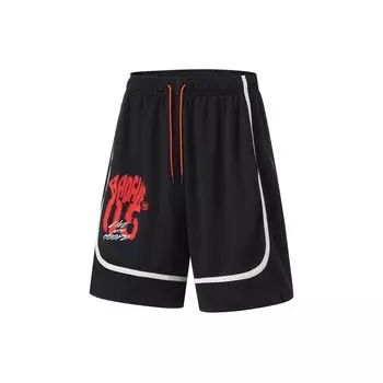 Шорты для баскетбола Li Ning Basketball Series с принтом свободного кроя, удобные, дышащие, мужские, черные, AAPU103-3 S