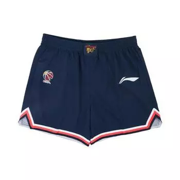 Шорты для баскетбола Li Ning Logo Print, дышащие, эластичные, прямые, для фанатов, синие, AAPS401-2 S