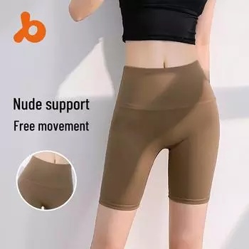 Шорты для йоги Juyitang T-Line Nude с высокой талией и персиковым эффектом S какао